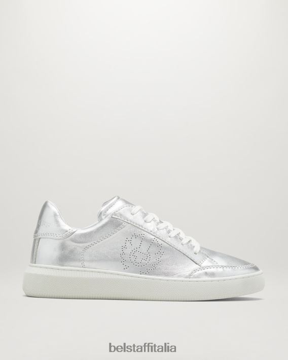 scarpa Belstaff traccia le sneakers basse pelle liscia argento donne H2DD6J522