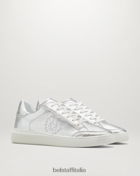 scarpa Belstaff traccia le sneakers basse pelle liscia argento donne H2DD6J522