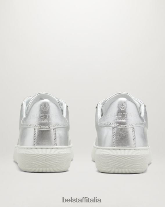 scarpa Belstaff traccia le sneakers basse pelle liscia argento donne H2DD6J522