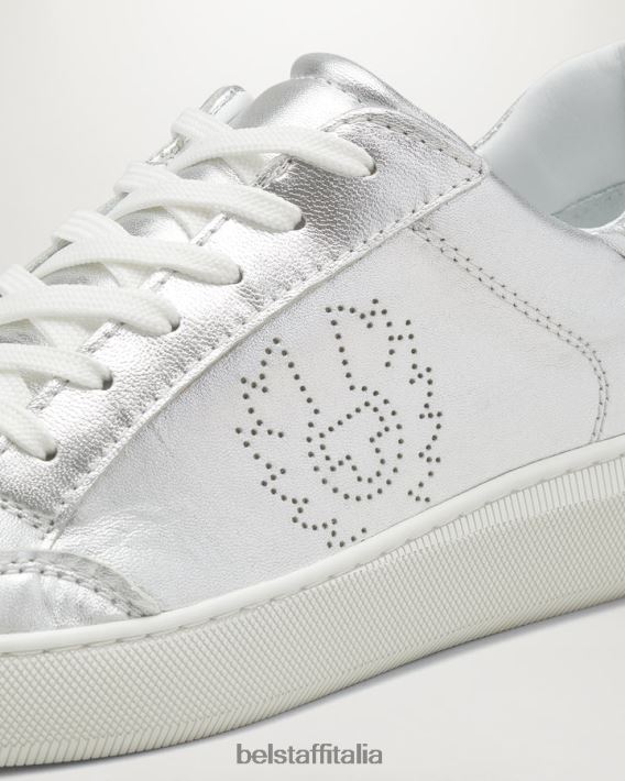 scarpa Belstaff traccia le sneakers basse pelle liscia argento donne H2DD6J522