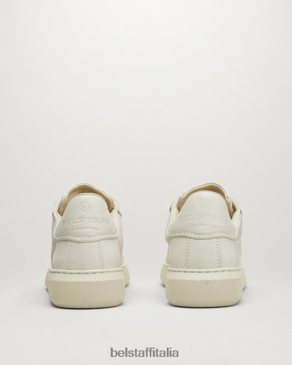 scarpa Belstaff traccia le sneakers basse pelle liscia bianco pulito donne H2DD6J524