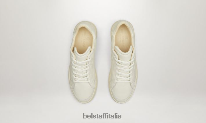 scarpa Belstaff traccia le sneakers basse pelle liscia bianco pulito donne H2DD6J524