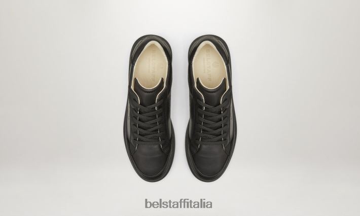scarpa Belstaff traccia le sneakers basse pelle liscia nera donne H2DD6J523