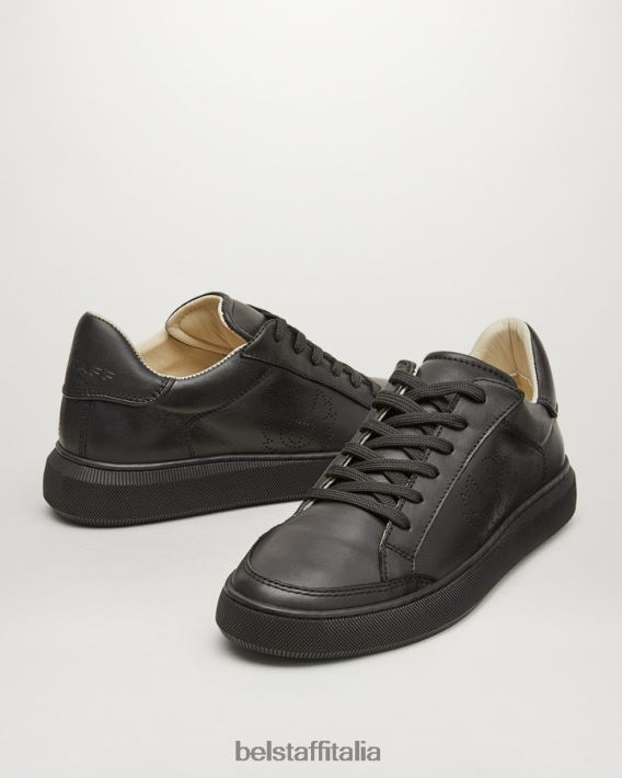 scarpa Belstaff traccia le sneakers basse pelle liscia nera donne H2DD6J523