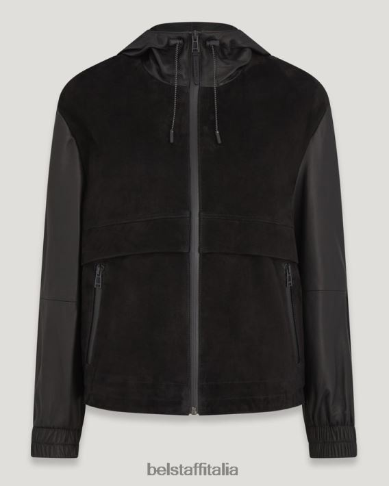 vestiario Belstaff Giacca per volare camoscio con supporto nappato nero donne H2DD6J468