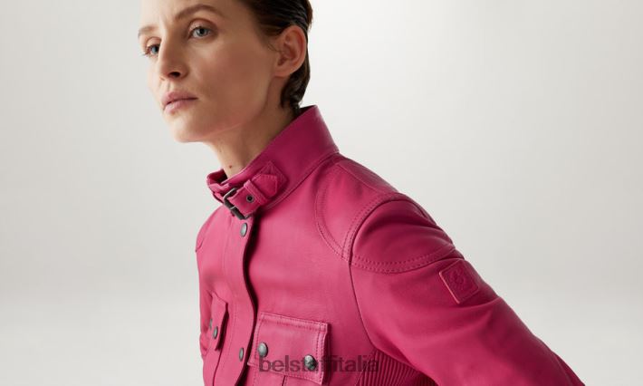 vestiario Belstaff giacca da gangster nappa opaca rosa fucsia donne H2DD6J465