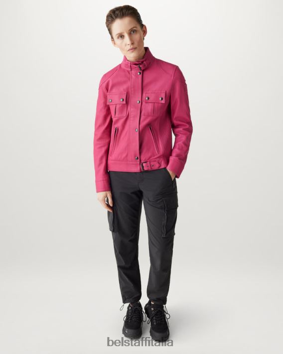 vestiario Belstaff giacca da gangster nappa opaca rosa fucsia donne H2DD6J465