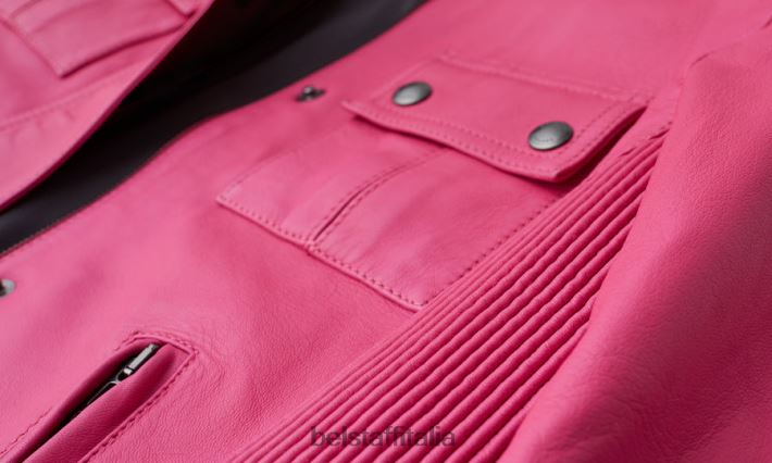 vestiario Belstaff giacca da gangster nappa opaca rosa fucsia donne H2DD6J465