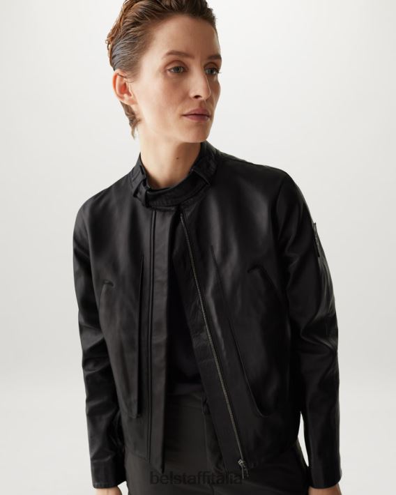 vestiario Belstaff giacca da meteora plonge nappa nera donne H2DD6J467