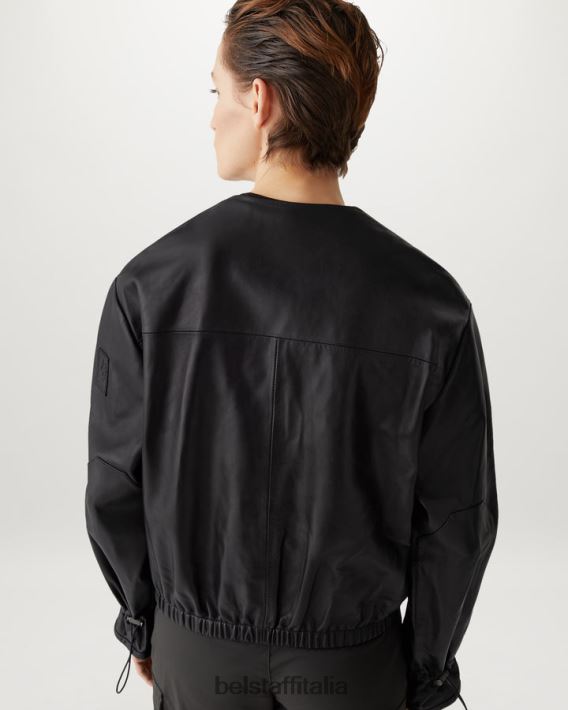 vestiario Belstaff giacca di asteroide plonge nappa nera donne H2DD6J469