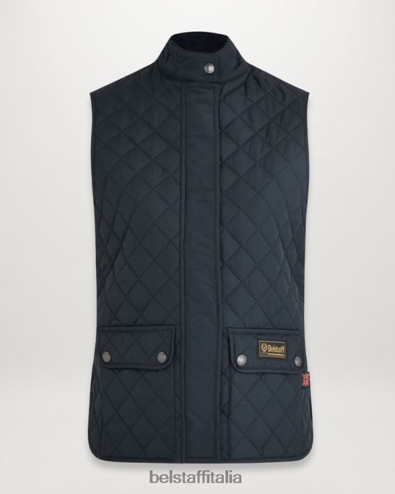 vestiario Belstaff gilet di gilet nylon riciclato trapuntato blu scuro donne H2DD6J497