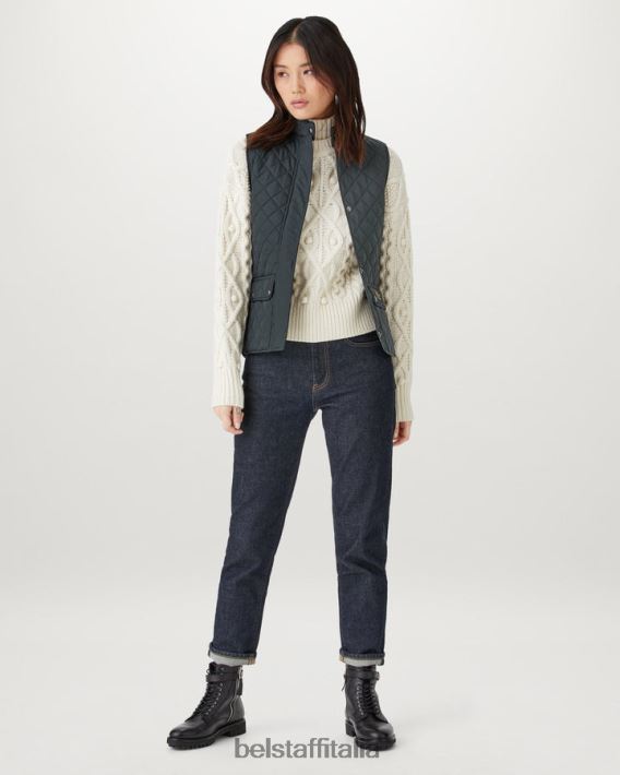 vestiario Belstaff gilet di gilet nylon riciclato trapuntato blu scuro donne H2DD6J497