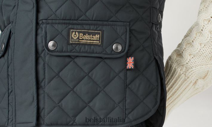 vestiario Belstaff gilet di gilet nylon riciclato trapuntato blu scuro donne H2DD6J497