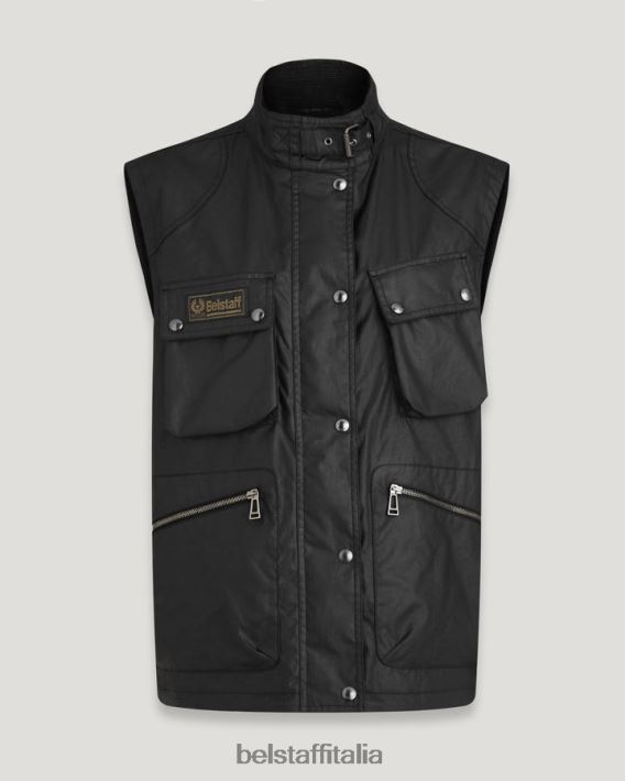 vestiario Belstaff gilet in edizione cotone cerato nero donne H2DD6J493