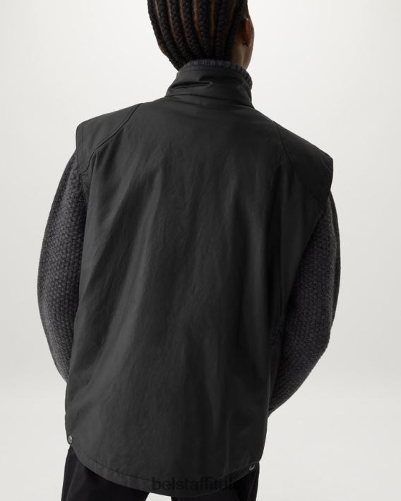 vestiario Belstaff gilet in edizione cotone cerato nero donne H2DD6J493