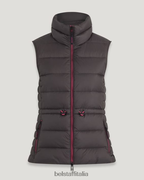 vestiario Belstaff gilet per fuga flash nylon imbottito in piuma grigio granito/rosa fluo donne H2DD6J495