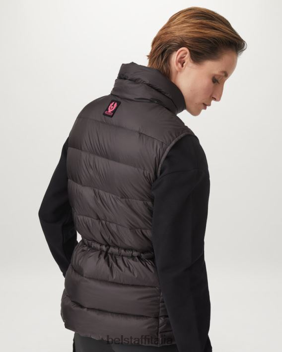 vestiario Belstaff gilet per fuga flash nylon imbottito in piuma grigio granito/rosa fluo donne H2DD6J495