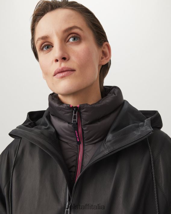 vestiario Belstaff gilet per fuga flash nylon imbottito in piuma grigio granito/rosa fluo donne H2DD6J495