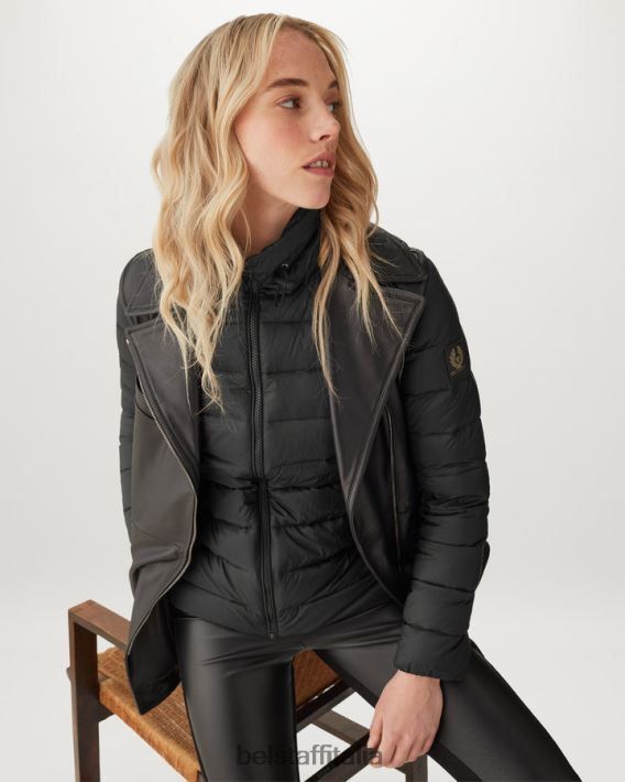 vestiario Belstaff giacca sollevabile nylon imbottito in piuma nero donne H2DD6J486
