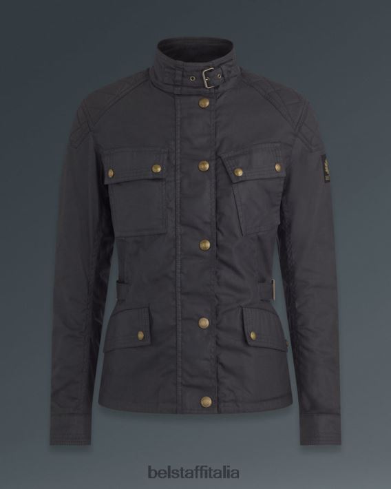 vestiario Belstaff Giacca da moto Phillips cotone cerato nero donne H2DD6J526
