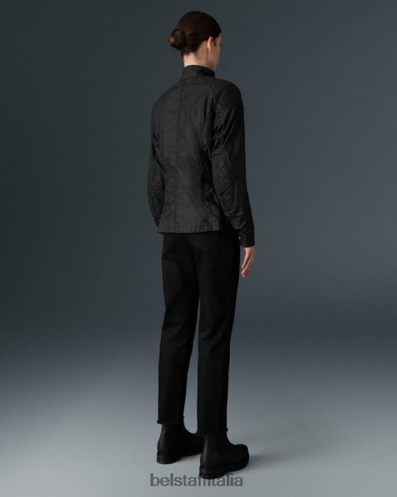 vestiario Belstaff Giacca da moto Phillips cotone cerato nero donne H2DD6J526