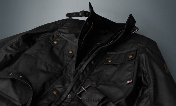 vestiario Belstaff giacca da moto trialmaster cotone cerato nero donne H2DD6J525