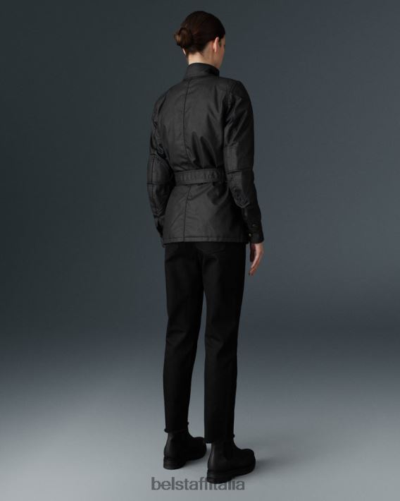 vestiario Belstaff giacca da moto trialmaster cotone cerato nero donne H2DD6J525