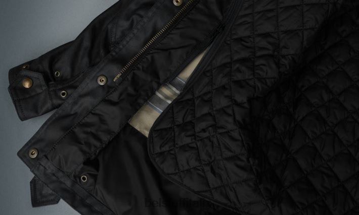 vestiario Belstaff giacca da moto trialmaster cotone cerato nero donne H2DD6J525