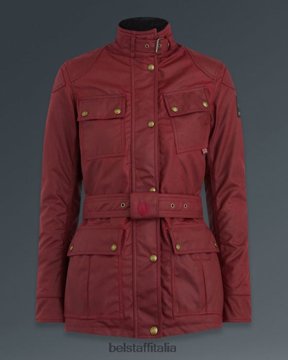 vestiario Belstaff giacca da moto trialmaster cotone cerato rosso racing donne H2DD6J529
