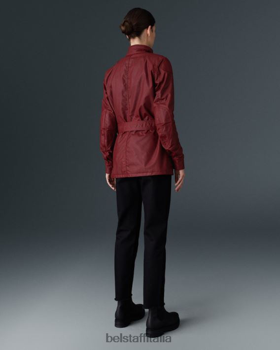 vestiario Belstaff giacca da moto trialmaster cotone cerato rosso racing donne H2DD6J529