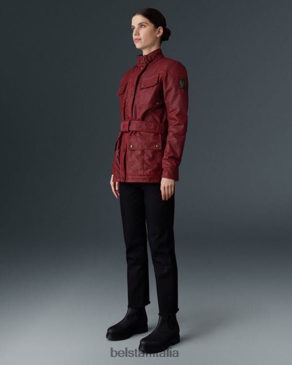 vestiario Belstaff giacca da moto trialmaster cotone cerato rosso racing donne H2DD6J529