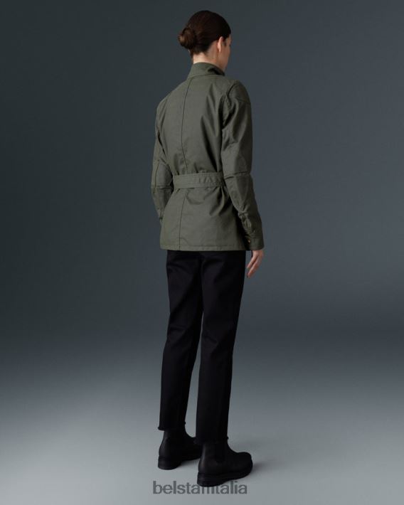 vestiario Belstaff giacca da moto trialmaster cotone cerato verde foresta donne H2DD6J527