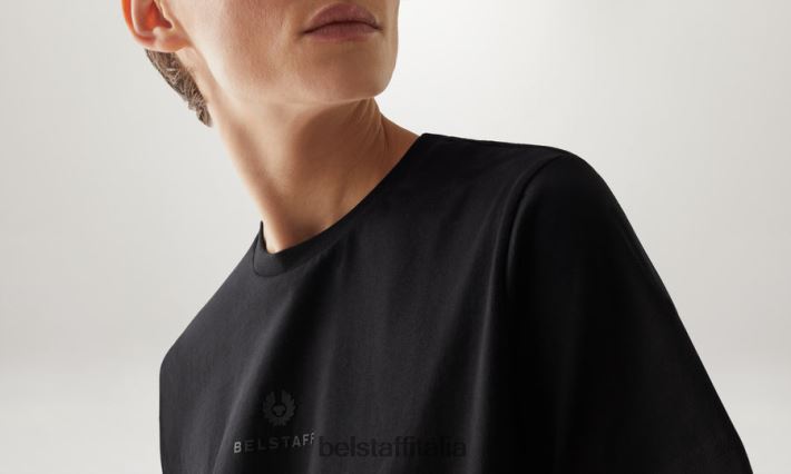 vestiario Belstaff Micro maglietta polvere di stelle jersey di cotone nero donne H2DD6J503