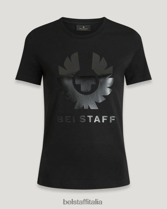 vestiario Belstaff T-shirt con stampa lucida Moon Phoenix jersey di cotone nero donne H2DD6J504
