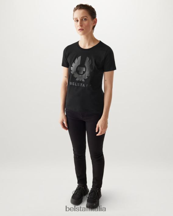 vestiario Belstaff T-shirt con stampa lucida Moon Phoenix jersey di cotone nero donne H2DD6J504