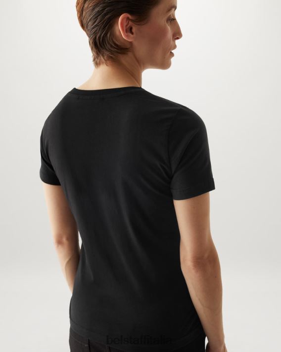 vestiario Belstaff T-shirt con stampa lucida Moon Phoenix jersey di cotone nero donne H2DD6J504
