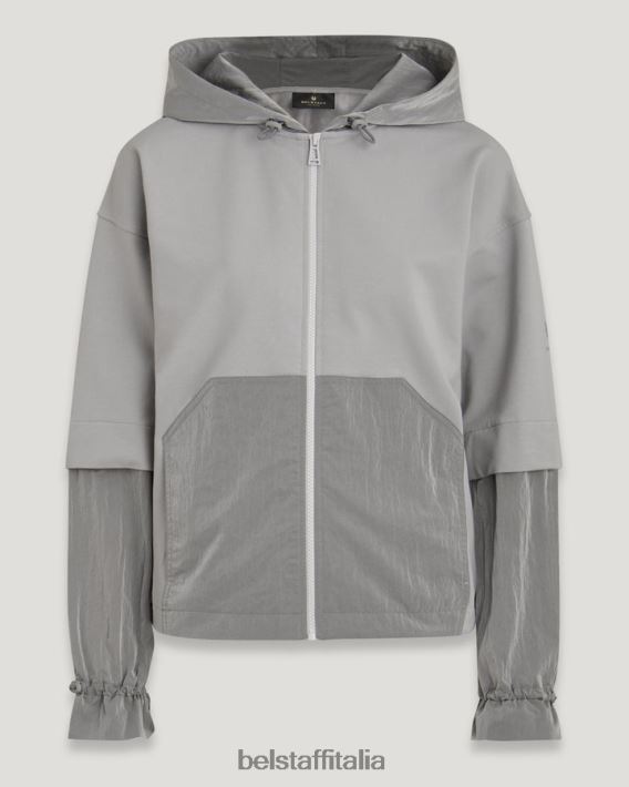 vestiario Belstaff felpa con cerniera torcente pile leggero argento antico donne H2DD6J509