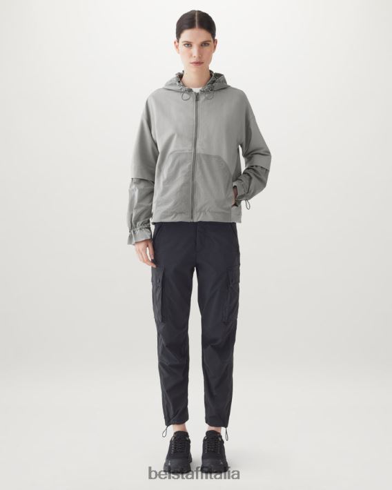 vestiario Belstaff felpa con cerniera torcente pile leggero argento antico donne H2DD6J509