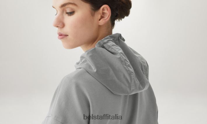 vestiario Belstaff felpa con cerniera torcente pile leggero argento antico donne H2DD6J509