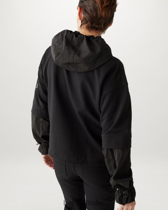 vestiario Belstaff felpa con cerniera torcente pile leggero nero donne H2DD6J510