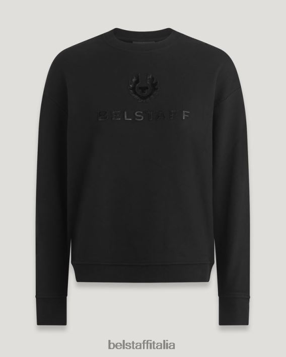 vestiario Belstaff girocollo esclusivo felpa di cotone nera donne H2DD6J512