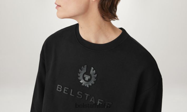 vestiario Belstaff girocollo esclusivo felpa di cotone nera donne H2DD6J512