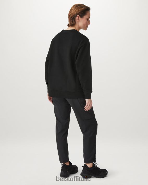 vestiario Belstaff girocollo esclusivo felpa di cotone nera donne H2DD6J512