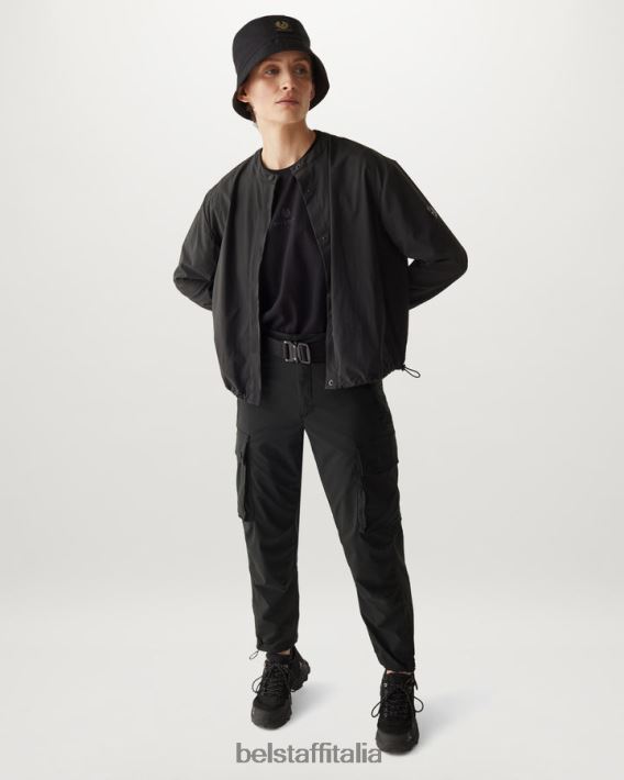 vestiario Belstaff pantaloni a zampa d\'elefante nylon elasticizzato nero donne H2DD6J517