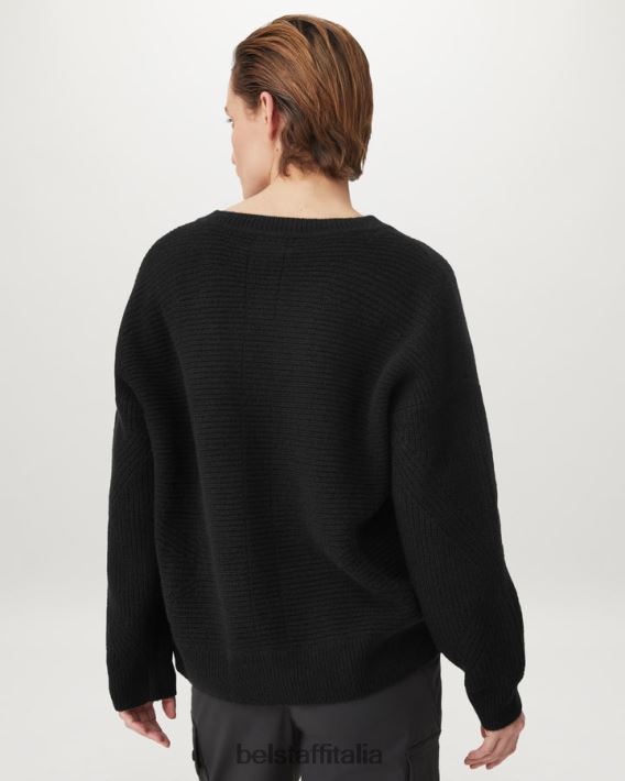 vestiario Belstaff maglione Cameron con scollo a V puro cashmere nero donne H2DD6J516