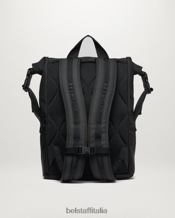accessorio Belstaff zaino arrotolabile gomma saldata ad ultrasuoni nero opaco uomini H2DD6J368