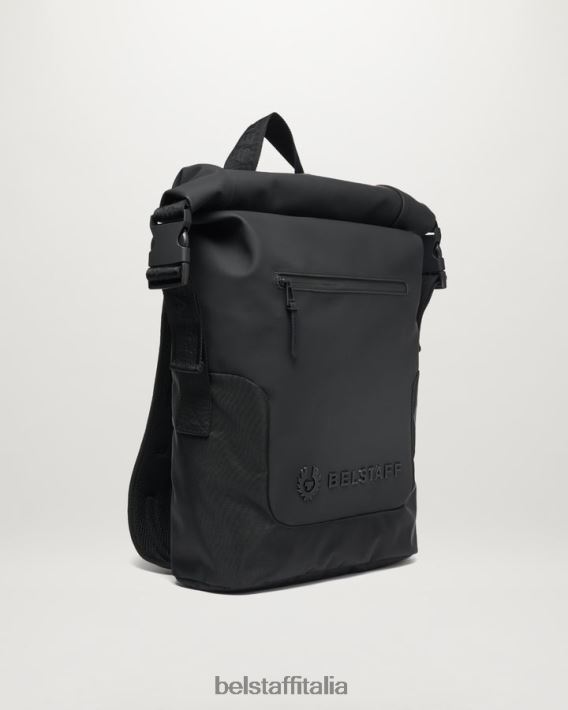 accessorio Belstaff zaino arrotolabile gomma saldata ad ultrasuoni nero opaco uomini H2DD6J368