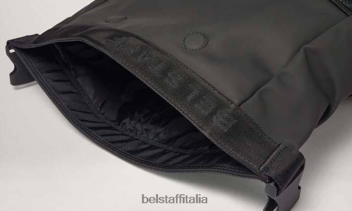 accessorio Belstaff zaino arrotolabile gomma saldata ad ultrasuoni nero opaco uomini H2DD6J368