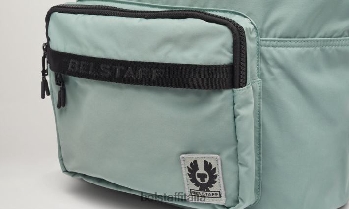 accessorio Belstaff zaino urbano guscio di memoria verde acciaio uomini H2DD6J364