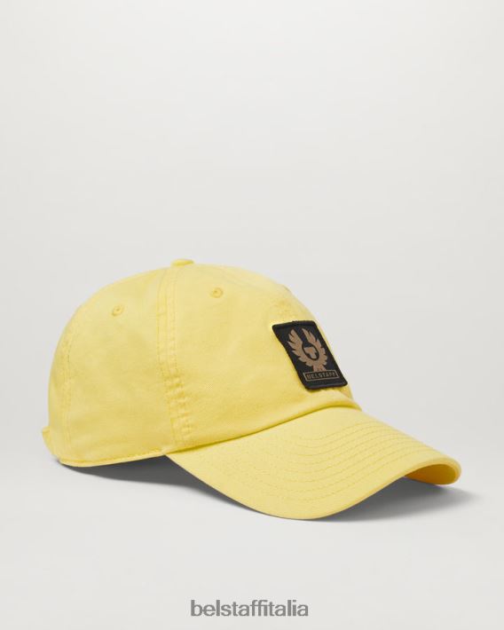 accessorio Belstaff Cappellino con logo fenice cotone giallo limone uomini H2DD6J396